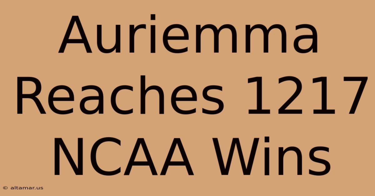 Auriemma Reaches 1217 NCAA Wins