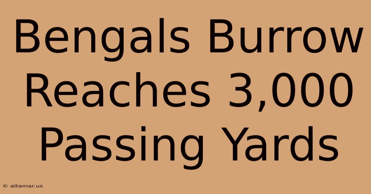 Bengals Burrow Reaches 3,000 Passing Yards