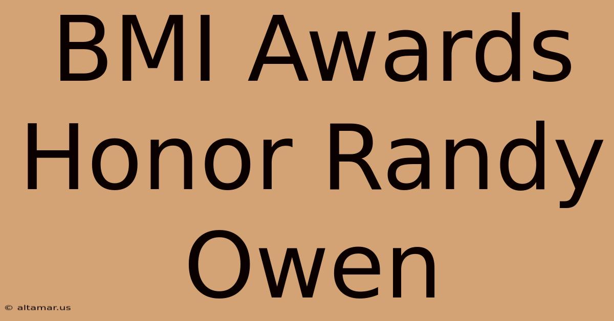 BMI Awards Honor Randy Owen