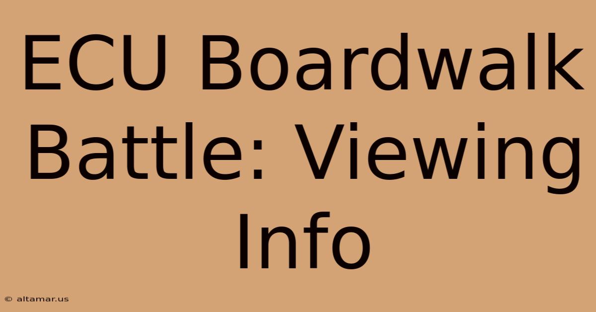 ECU Boardwalk Battle: Viewing Info