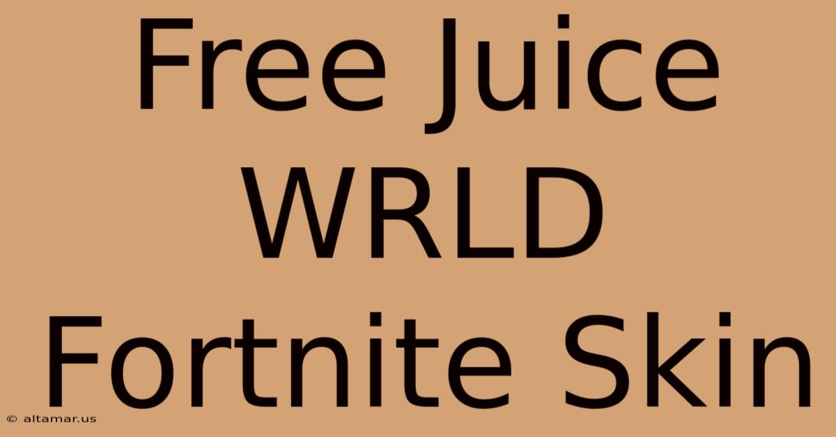 Free Juice WRLD Fortnite Skin