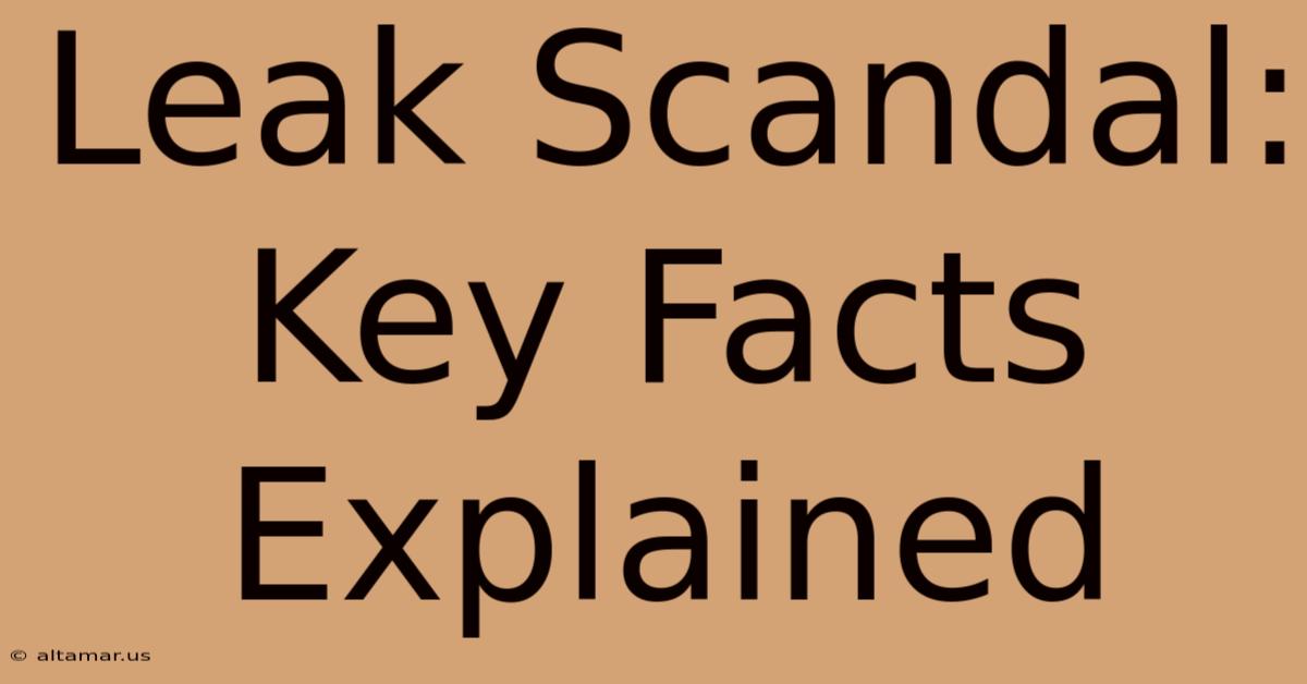 Leak Scandal: Key Facts Explained