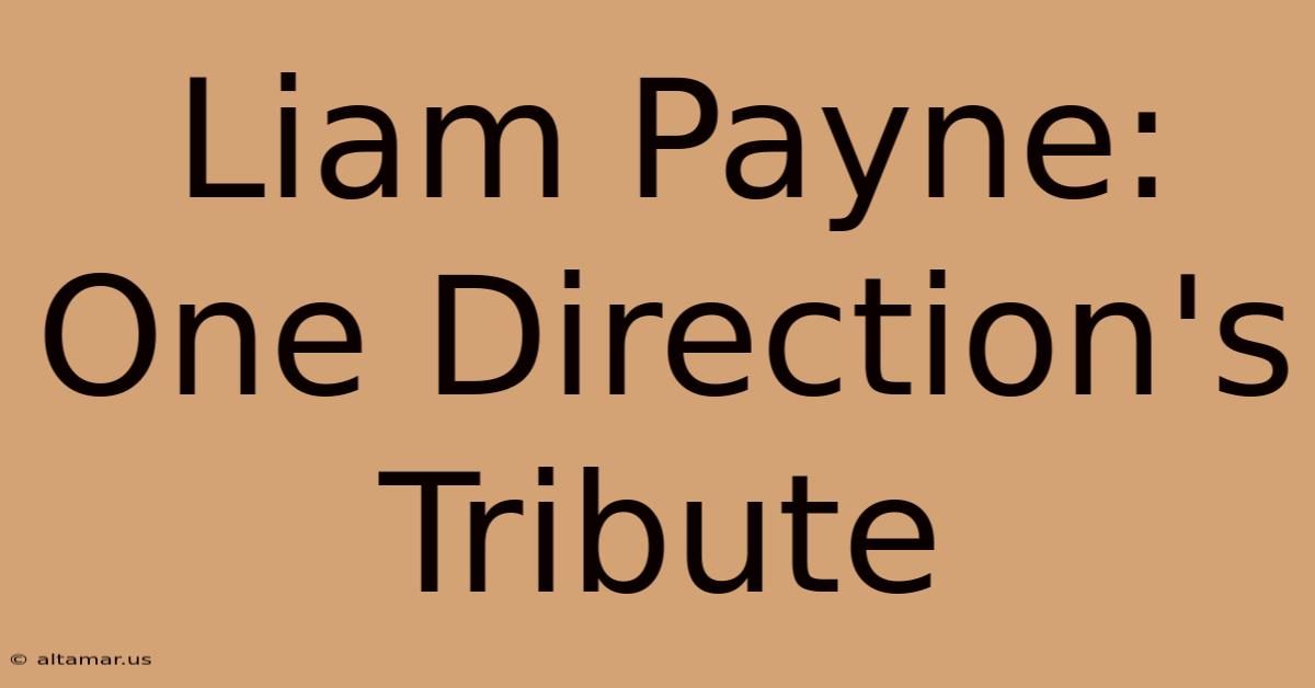 Liam Payne: One Direction's Tribute