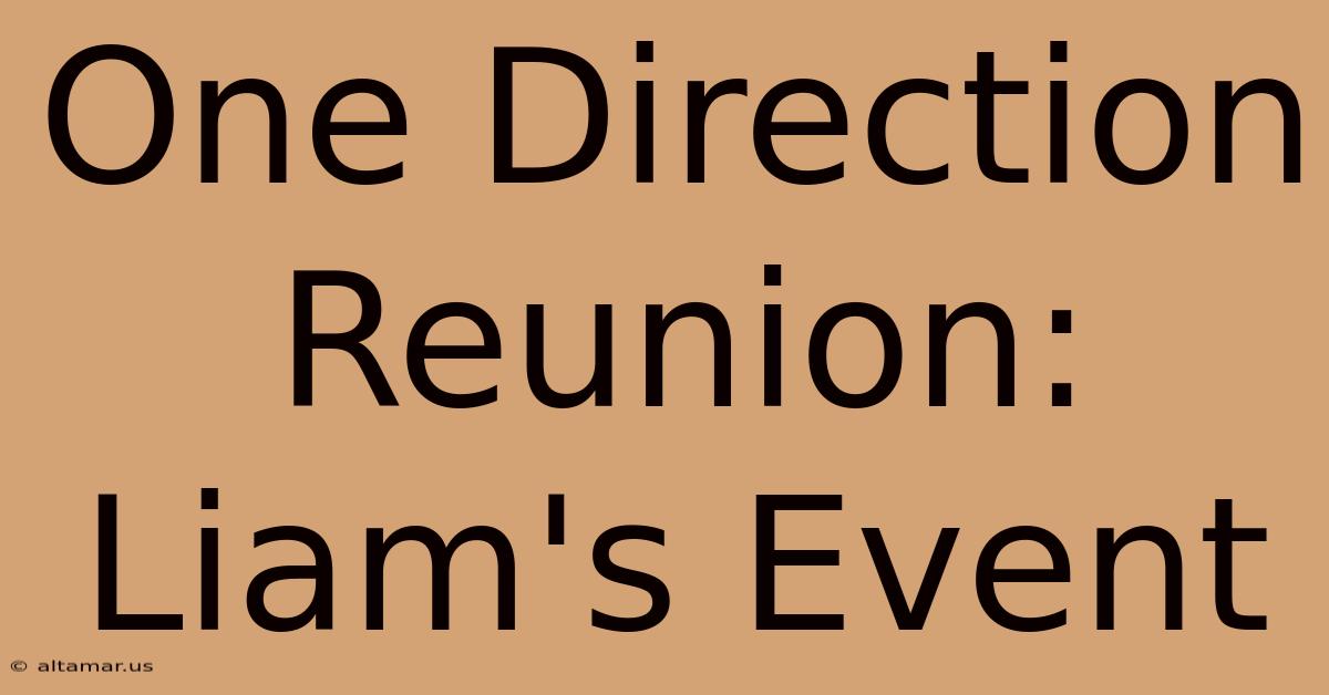 One Direction Reunion: Liam's Event