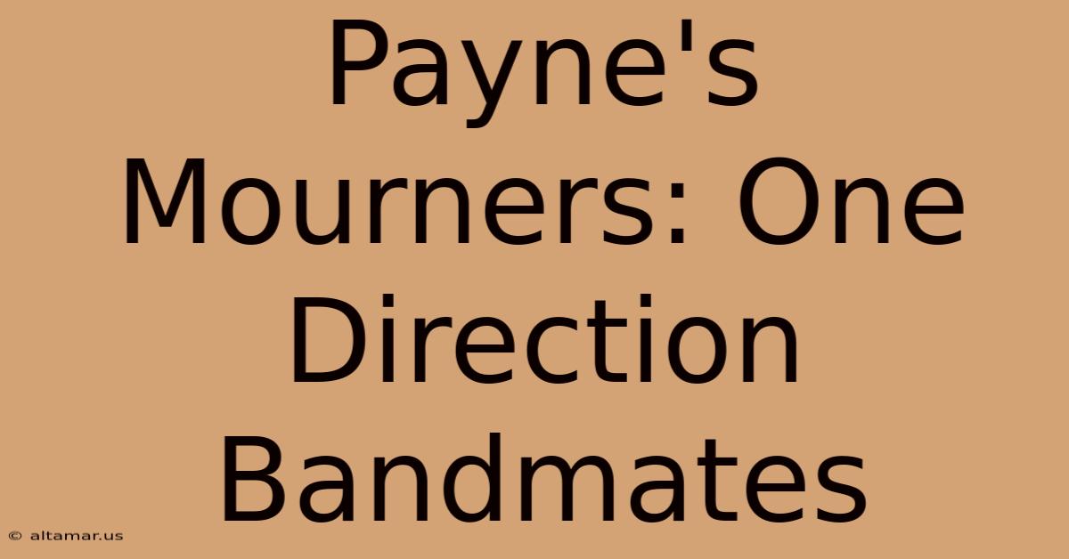 Payne's Mourners: One Direction Bandmates