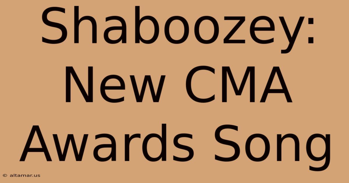 Shaboozey: New CMA Awards Song