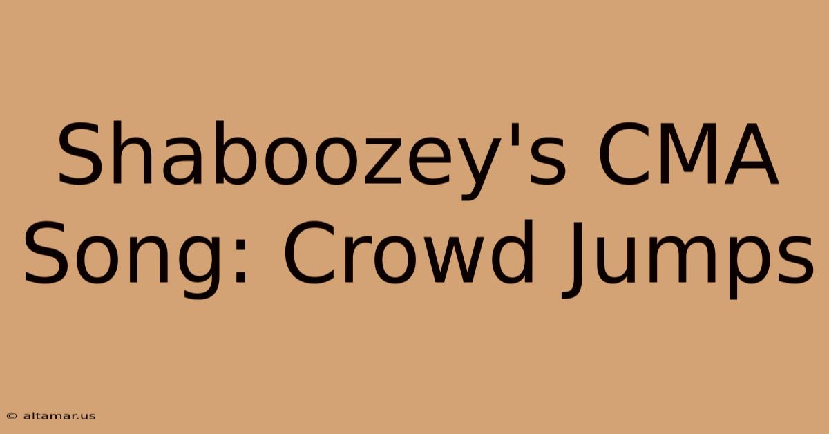 Shaboozey's CMA Song: Crowd Jumps