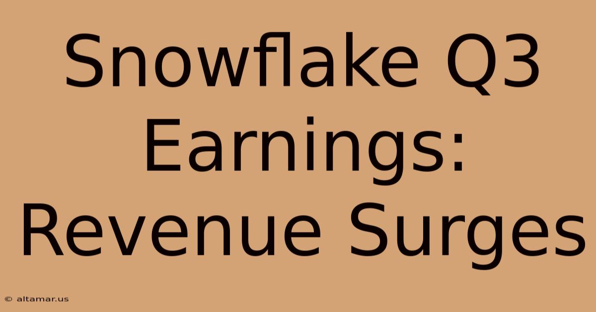 Snowflake Q3 Earnings: Revenue Surges