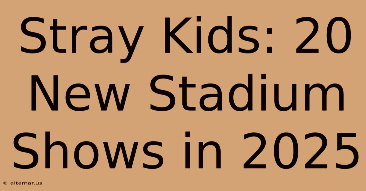 Stray Kids: 20 New Stadium Shows In 2025