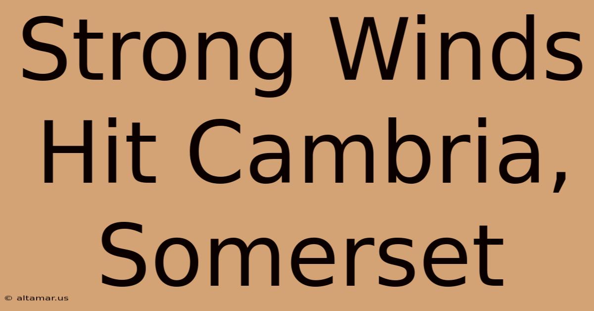 Strong Winds Hit Cambria, Somerset